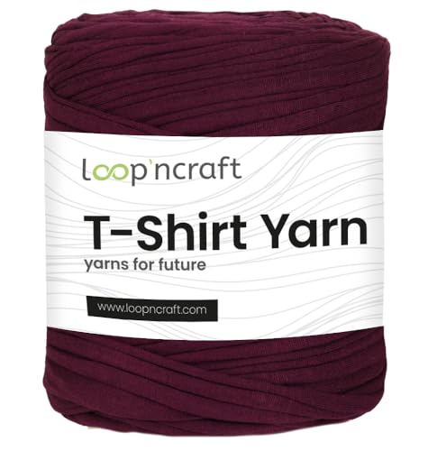 Textilgarn, Pflaumenrot, Loopncraft, 750g, T-Shirt Yarn, Recyling Garn von Loopncraft