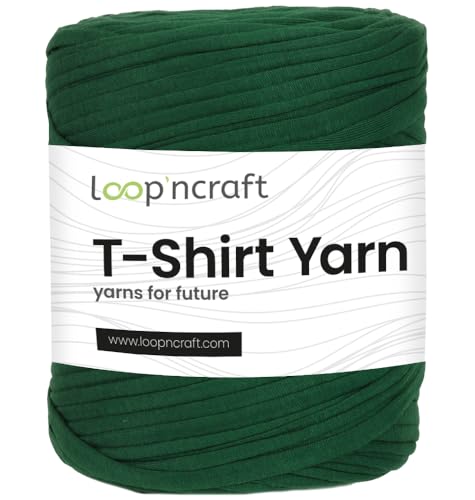 Textilgarn, Rubingrün, Loopncraft, 750g, T-Shirt Yarn, Recyling Garn von Loopncraft