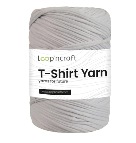 Textilgarn, Sanftes Silber, Loopncraft, 350g, T-Shirt Yarn, Recyling Garn von Loopncraft