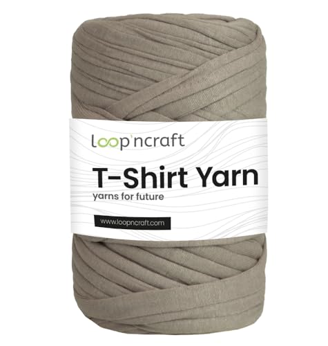 Textilgarn, Schlammbeige, Loopncraft, 350g, T-Shirt Yarn, Recyling Garn von Loopncraft