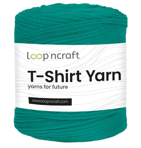 Textilgarn, Seegrün, Loopncraft, 750g, T-Shirt Yarn, Recyling Garn von Loopncraft