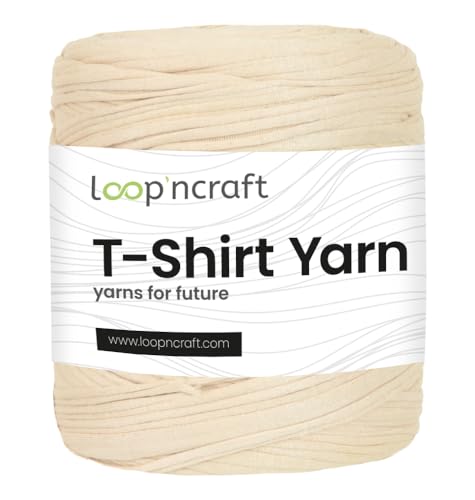 Textilgarn, Sekt, Loopncraft, 750g, T-Shirt Yarn, Recyling Garn von Loopncraft