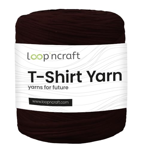 Textilgarn, Solid Dark Red, Loopncraft, 750g, T-Shirt Yarn, Recyling Garn von Loopncraft