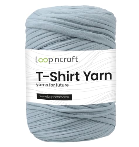 Loopncraft Textilgarn, Stahlgrau, 350g, T-Shirt Yarn, Recyling Garn von Loopncraft