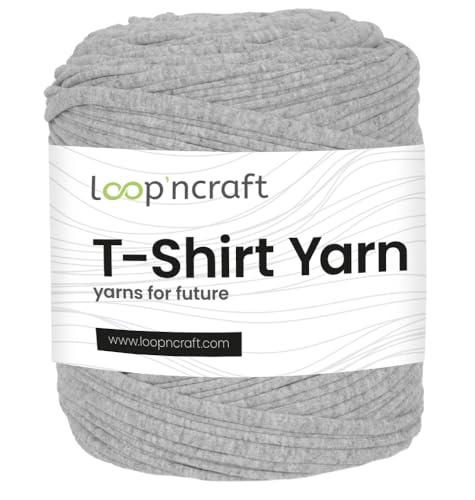 Textilgarn, Steingrau, Loopncraft, 750g, T-Shirt Yarn, Recyling Garn von Loopncraft