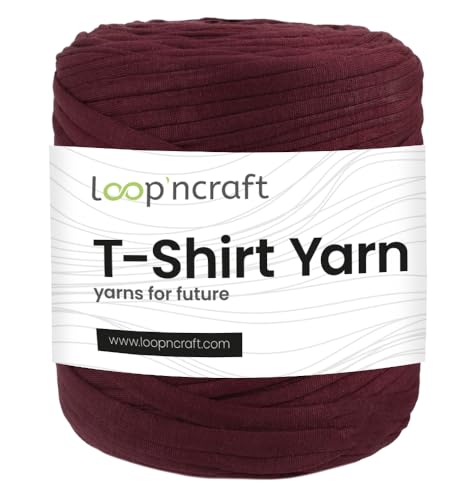 Textilgarn, Wein, Loopncraft, 750g, T-Shirt Yarn, Recyling Garn von Loopncraft