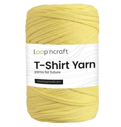 Textilgarn, Zartes Gelb, Loopncraft, 350g, T-Shirt Yarn, Recyling Garn von Loopncraft