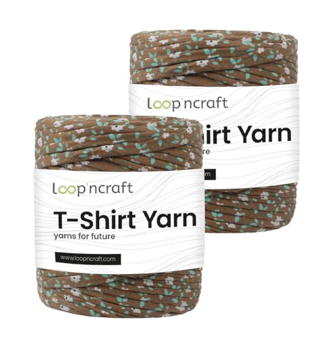 Textilgarn 2er-Set, Frühlingsblume, Loopncraft, 2 X 750g, T-Shirt Yarn, Recyling Garn von Loopncraft