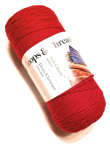 Weiches klassisches Garn von Loops & Threads – 300 m – leuchtend rot von Loops & Threads