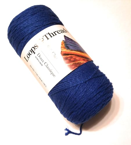 Weiches klassisches Garn von Loops & Threads – Medium (4) – 300 m – klassisches Blau von Loops & Threads