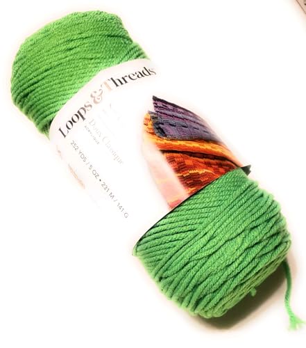 Weiches klassisches Neon-Garn von Loops & Threads – 250 Meter – Medium (4) – Limeade von Loops & Threads