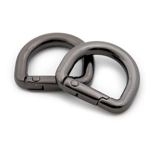 D-Ringe aus Metall, 10 Stück, Federöffnung, Geldbörse, Schlüsselringhalter, Gunmetal, 1,9 cm (3/5 Zoll) von Loosco