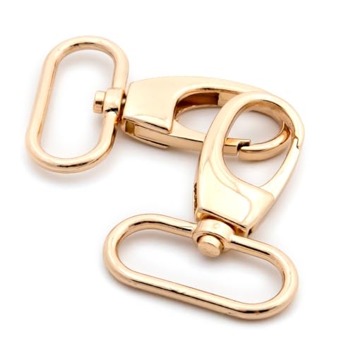 Karabinerhaken mit Drehgelenk, 10 Stück, für Tore, Taschen, Nähzubehör (Gold, 3,8 cm) von Loosco