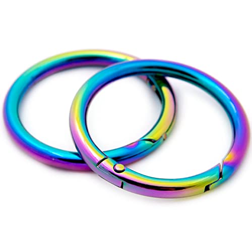 Regenbogen-O-Ring, 6 Stück, Federöffnung, Schnappverschluss, Schnalle, Charm-Geldbörse, 3,8 cm von Loosco