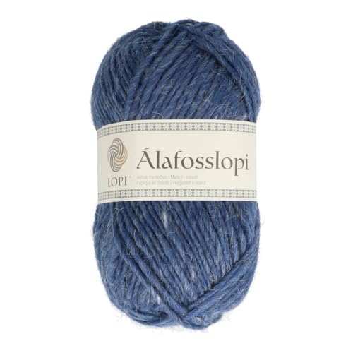 Alafoss Lopi Islandwolle 0010 denim, Wolle für Islandpullover, Norwegermuster Strickgarn, Häkelwolle, 100g 100m, Nadelstärke 5,5-6,5mm, 100% Wolle von Lopi