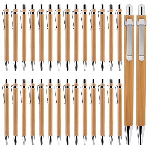 Lorrgasw 30er-Pack Bambus-Kugelschreiber Kugelschreiber-Set Bambus-Kugelschreiber-Set für die Schule von Lorrgasw
