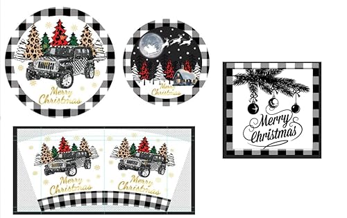 Lorvain 50 Packungen Weihnachtsteller Set Schwarz von Lorvain