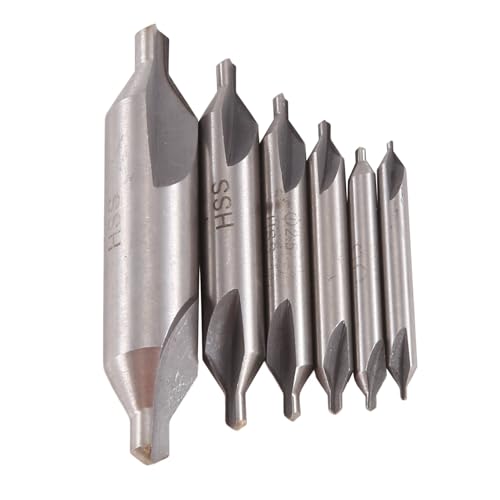 Losueeun 6 STueCKE HSS Kombinierte Center Bohrer Bit Set 60 Grad 5/3 / 2,5/2 / 1,5 / 1mm von Losueeun