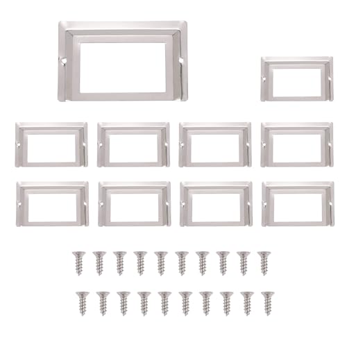 Losueeun Postamt Bibliothek Datei Schublade Metall Etikett Etiketten halter, Silberton, 10 Stueck von Losueeun