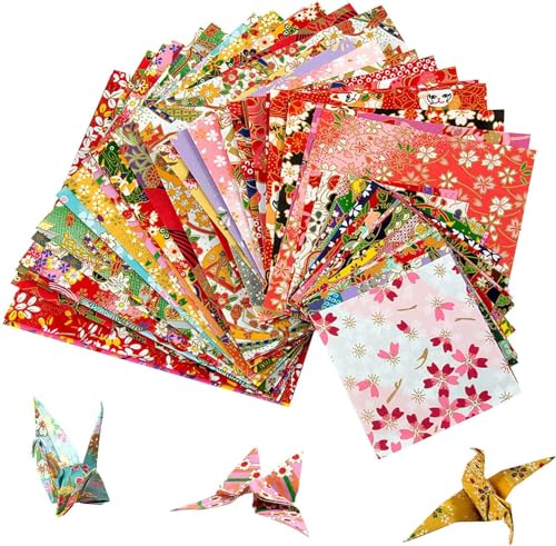 60 Blatt origami papier 14.5x14.5cm, Doppelseitiges farbiges Origamipapier 100g/m² 8 leuchtenden Farben Origamipapier Faltpapier für DIY Kunsthandwerksprojekte und zum Gestalten von Lotbun
