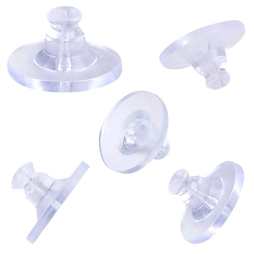 Lotbun 100 Stück Ohrring-Verschlüsse, transparent, Universalverschluss, aus Gummi, Ersatz, Basteln, bequem und transparent von Lotbun