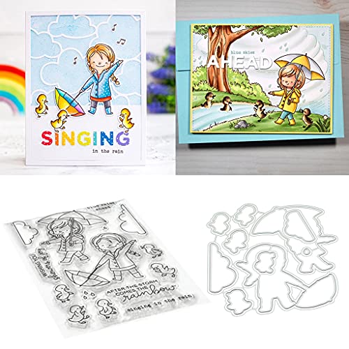 Mädchen im Regen Stempel und Stanzen Set, Stempel Stanzformen Sets Scrapbooking Prägeschablone Für DIY Scrapbooking Kunsthandwerk Mädchen im Regen Stempel und Stanzen Set, Stempel Stanzformen Sets Scrapbooking Prägeschablone Für DIY Scrapbooking Kunsthandwerk von Lotmouday