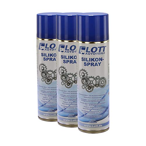 3X Lott Silikonspray 500ml / Silikon Spray Schmierstoff Schmiermittel Siliconespray von Lott-Autoteile