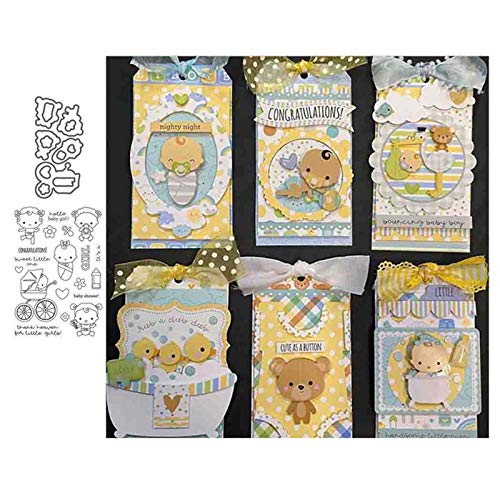 Baby Mädchen Silikon Stempel und Stanzformen Sets für Kartenherstellung Handwerk, DIY Prägung Fotoalbum Deko von Lottoyday