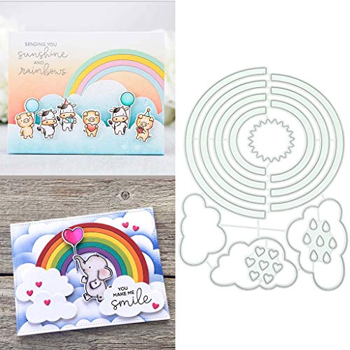 DIY Regenbogen-Metall-Stanzformen, Stanzformen für Kartenherstellung, Prägeschablonen für Scrapbooking, DIY Album, Papierkarten, Dekoration von Lottoyday