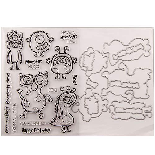 Monster Seal Clear Stempel und Stanzformen Set für DIY Kartenherstellung, transparente Gummistempel und Stanzformen für Kartensets zum Basteln, DIY Scrapbooking, Kartenherstellung Monster Seal Clear Stempel und Stanzformen Set für DIY Kartenherstellung, transparente Gummistempel und Stanzformen für Kartensets zum Basteln, DIY Scrapbooking, Kartenherstellung von Lottoyday