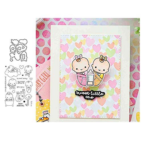 Sweet Baby Silikon Stempel und Stanzformen Sets, Stanzschablonen für Kartenherstellung Handwerk, DIY Prägung Fotoalbum Deko von Lottoyday