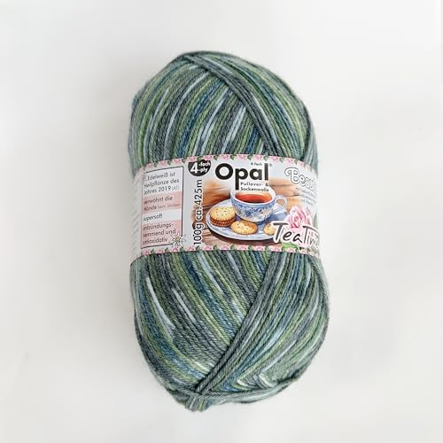 100 g Opal Beauty Tea Time 4-fädiges Sockengarn, 75% Wolle, 25% Polyamid, Space Dyed, buntes Garn zum Stricken & Häkeln (11512) von Lotus Yarns