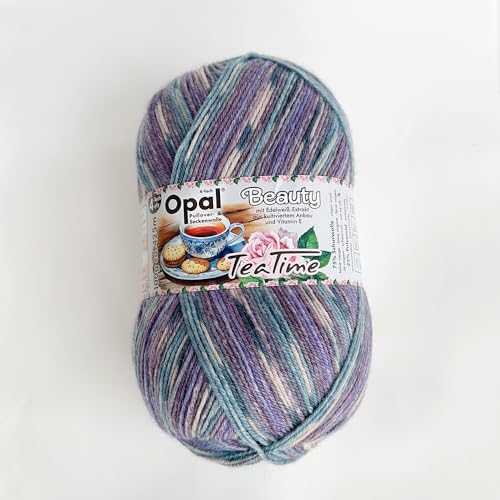 100g Opal Beauty Tea Time 4ply Sockengarn, 75% Wolle 25% Polyamid Raum Farbiges Buntes Garn zum Stricken & Häkeln (11514) von Lotus Yarns