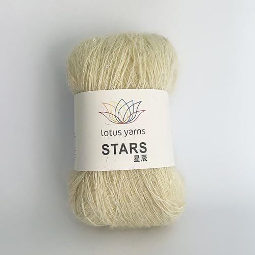 Lotus Yarns Stars 35% Kid Mohair, 35% Merinowolle, 22% Nylon, 8% Polyester, flauschiges glänzendes Mischgarn für Handstricken & Häkeln, Pullover, Strickjacken, Basteln, 2 Knäuel / 50 g (#11) von Lotus Yarns