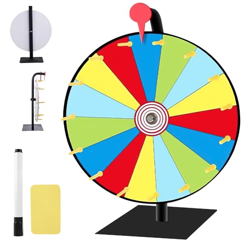 Lotvic 30cm Glücksrad zum Drehen, Glücksrad Spielzeug mit Radiergummi und Markierstift, Glücksrad zum Selbstgestalten, für Lotto Spiel, Party-Event, Verkaufsförderung von Lotvic