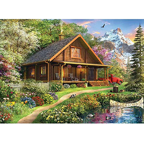 Loufy Village House 5D-Stickerei-Set mit Diamanten, zum Selbermachen von Loufy