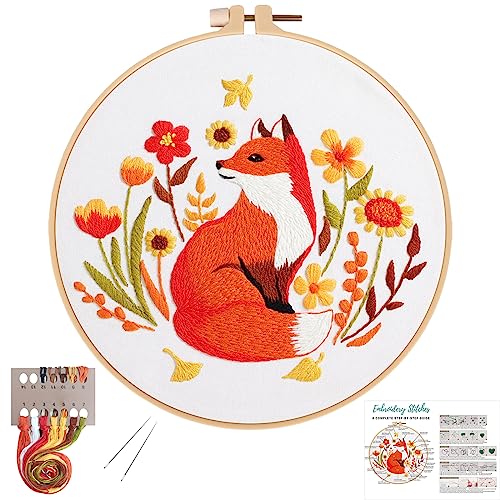 Louise Maelys Herbst-Fuchs-Stickset für Anfänger mit Herbst-Tiermuster, Anfänger-Kreuzstich-Set, DIY-Nadelspitzen-Set von Louise Maelys