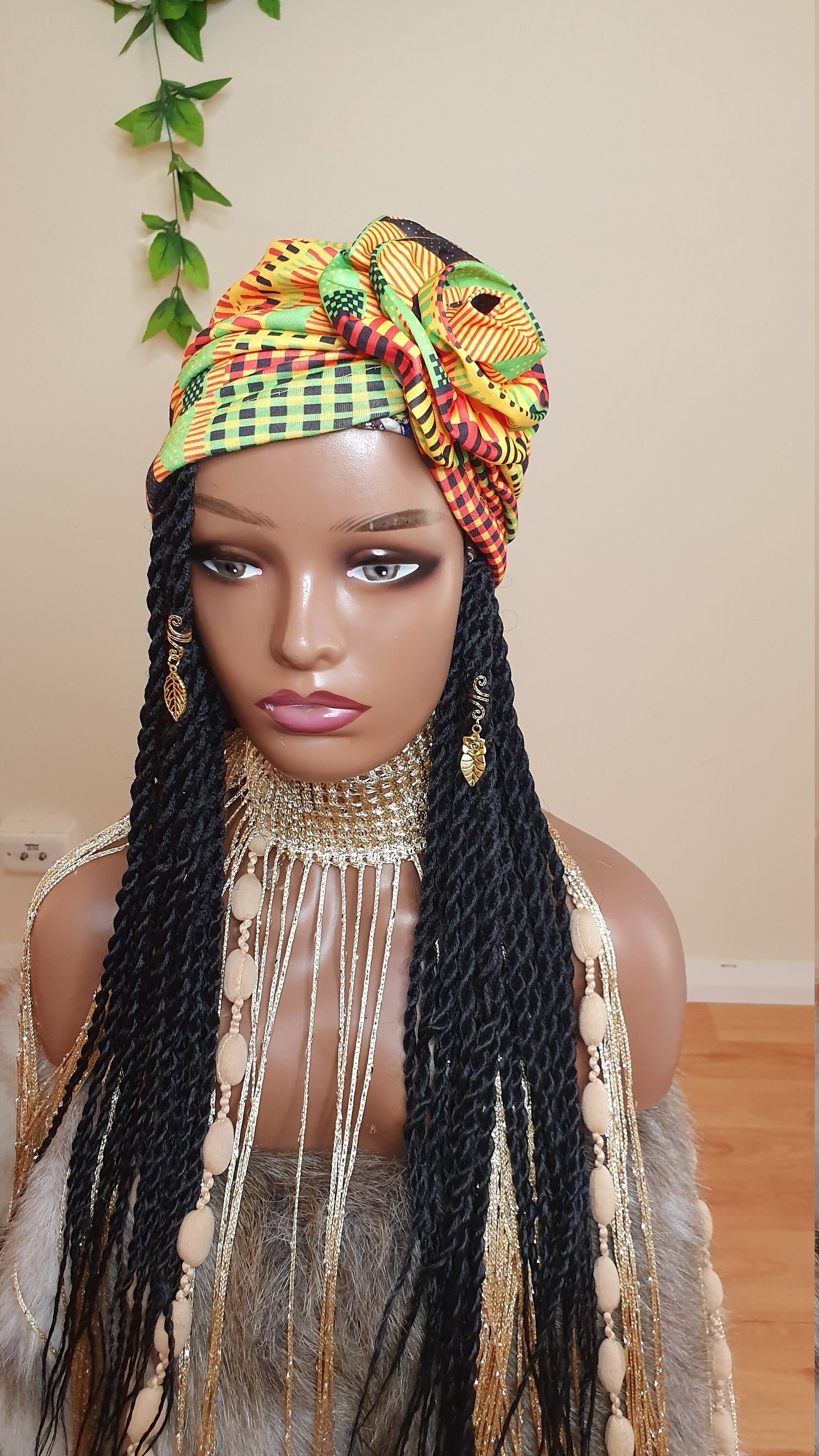 Headwrap Geflochtene Perücken/Headwrap Perücke/Mütze Perücke/Geflochtene Perücke/Zöpfe von LouiseHairFeel