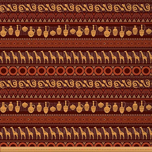 Abstrakter geometrischer Stoff von der Werft ethnisches afrikanisches Thema Polsterstoff für Stühle und Heimwerkerprojekte klassische Giraffe dekorativer wasserdichter Stoff 184x150cm Orange Braun von Loussiesd