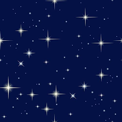 Loussiesd Galaxy Polsterstoff Meterware, Weltraum Sternenhimmel Outdoor Stoff Meterware, Universe Twinkle Stars Dekorationsstoff für Polster und Heimwerkerprojekte, 92 x 150 cm, Blau Weiß von Loussiesd