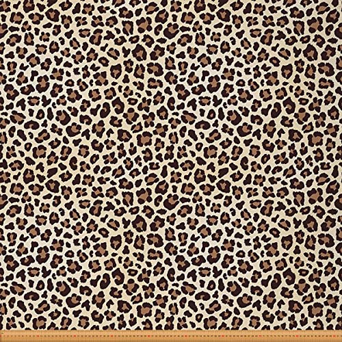 Loussiesd Leopard Drucken Polsterstoff für Stühle Cheetah Wild Tier Drucken Stoff von The Yard Tier Drucken Safari Dekostoff für Polster und Heimwerkerprojekte Braun Schwarz 460x150cm von Loussiesd