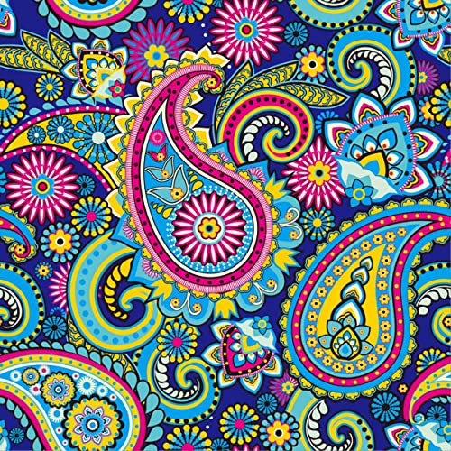 Loussiesd Paisley-Polsterstoff für Stühle, Boho-Paisley-Blumenstoff von der Werft, böhmischer exotischer indischer Blumen-Dekorationsstoff für Polster- und Heimwerkerprojekte, 276 x 150 cm, Gelb-Rosa von Loussiesd