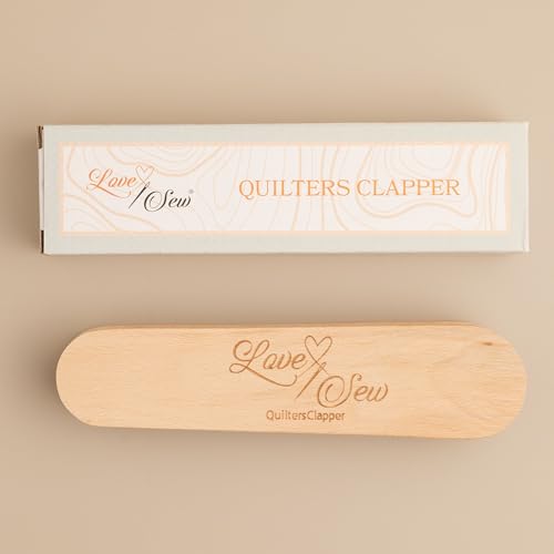 Love Sew Quilters Clapper – Unlackiertes Holz, Schneiderklöppel, Mehrzweck-Nähwerkzeug zum Abflachen von Stoffen und Punktpressen, 20,3 x 5,1 x 3,8 cm von Love Sew