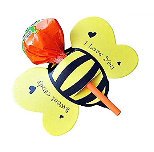 Bienen Lutscher Halter - Papier - Lutscher - Geschenke - Ende - Party - Geburtstag - Kinder - Packung mit 50 Stück - Weihnachten und Geburtstag Geschenkidee von LoveLegis