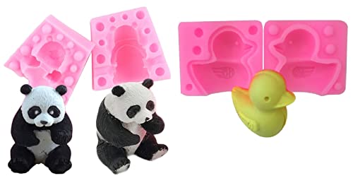 Silikonformen Panda und Ente - 2 Formen - Bär - Ente - Tiere - 2 Stück - DIY - Gastgeschenke - Seife - Kerzen - Harz - Gips - Schmuck - Form - Handwerk von LoveLegis