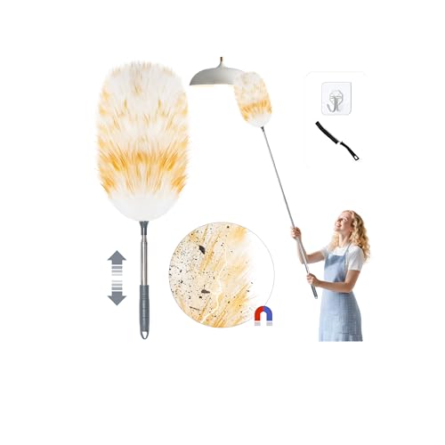 Loveco Staubwedel, Hochwertiger Lammwolle Staubwedel Teleskop Waschbar, Ausziehbar bis ca. 130 cm – Elektrostatische Staubaufnahme für Decken & empfindliche Oberflächen, kratzfreies Entstauben Loveco Staubwedel, Hochwertiger Lammwolle Staubwedel Teleskop Waschbar, Ausziehbar bis ca. 130 cm – Elektrostatische Staubaufnahme für Decken & empfindliche Oberflächen, kratzfreies Entstauben von Loveco