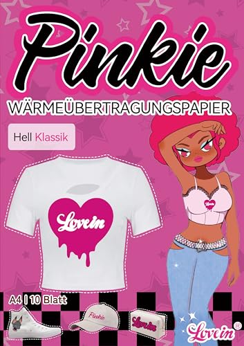 INKJET Transferfolie,Bügelfolie（Transparent） für helle T-Shirts, A4X10 Blatt bedruckbares HTV Transferpapier zum Aufbügeln, Bügeleisen und Transferpresse,Spiegeldruck (DP-2-1.0-10) von Lovein