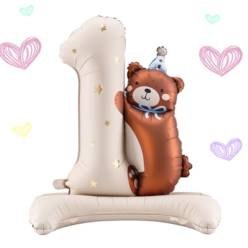Folienballon 1. Geburtstag XXL Ballon 1 Creme Bär mit Standfuß selbststehend Ballon 1 Teddybär Geburtstag Mädchen Junge Kindergeburtstag Luftballon Zahl 1 Folienballon 1. Geburtstag XXL Ballon 1 Creme Bär mit Standfuß selbststehend Ballon 1 Teddybär Geburtstag Mädchen Junge Kindergeburtstag Luftballon Zahl 1 von Lovely Balloon