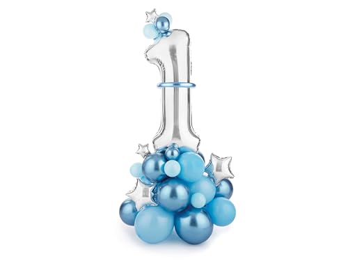 Geburtstagsdeko Jungen blau Zahl 1. Geburtstag Happy Birthday Deko Geburtstag Folienballon 1 Luftballon 1. Geburtstag Kindergeburtstag Deko XXL wiederverwendbar von Lovely Balloon