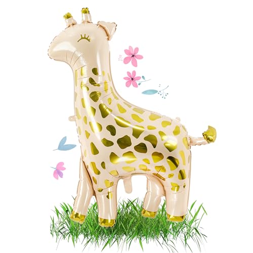 FOLIENBALLON GIRAFFE XXL süße Giraffe Ballon Deko Geburtstag Kindergeburtstag Mädchen Junge Geschenk Kinder Geburtstag Motto Safari Dschungel WIEDERVERWENDBAR von Lovely Balloon